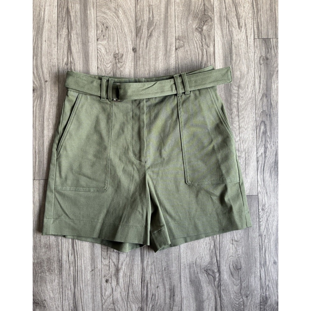 Express Olive Green High Waist Belted Shorts
